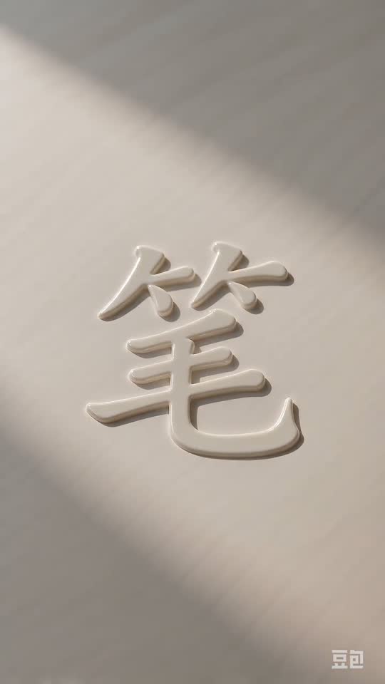 The character 笔 as it appears at the end of its animation