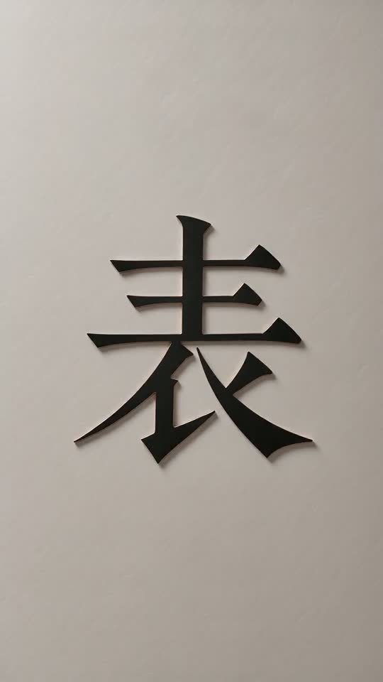 The character 表 as it appears at the end of its animation