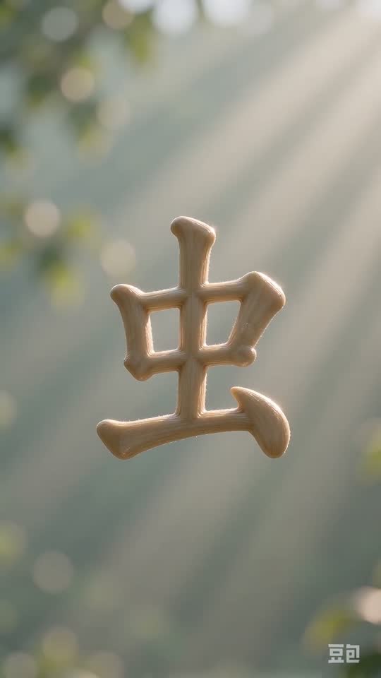 The character 虫 as it appears at the end of its animation