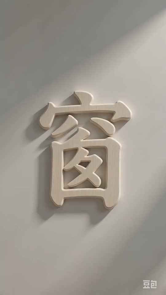 The character 窗 as it appears at the end of its animation