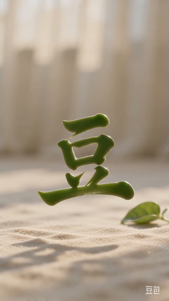 The character 豆 as it appears at the end of its animation