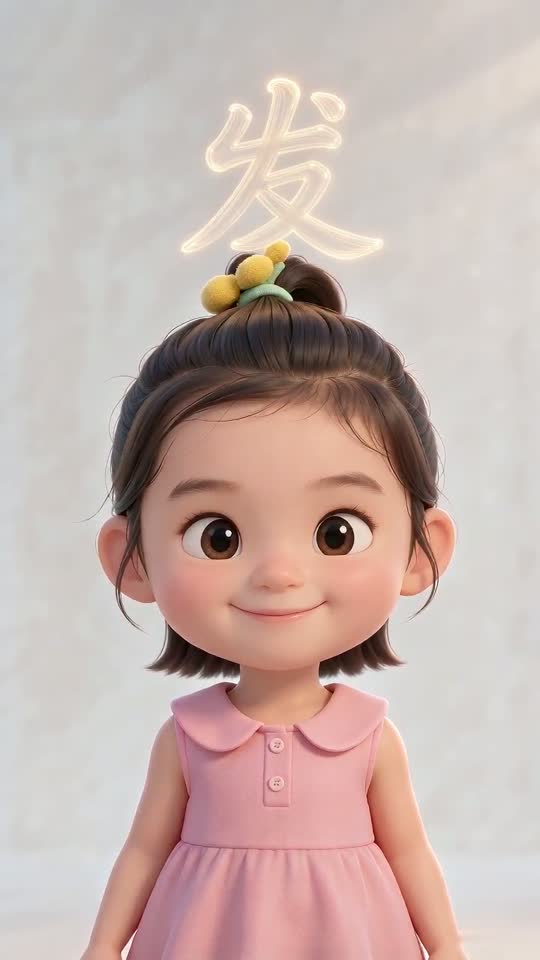 The character 发 as it appears at the end of its animation