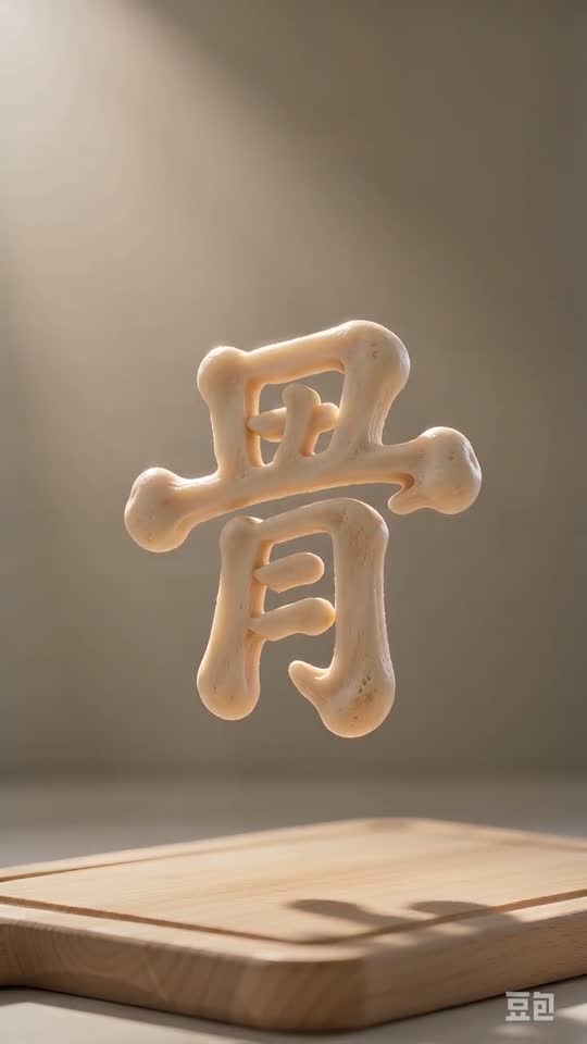 The character 骨 as it appears at the end of its animation
