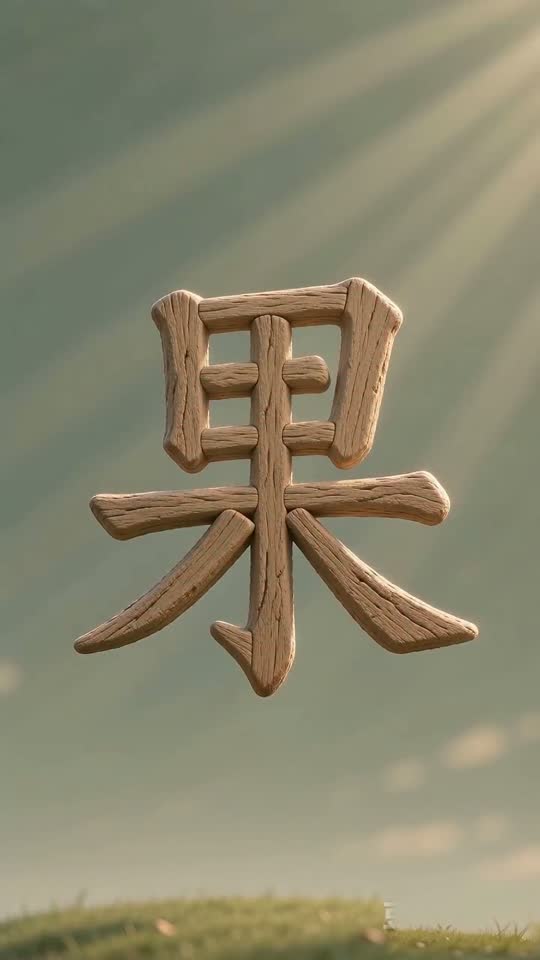 The character 果 as it appears at the end of its animation