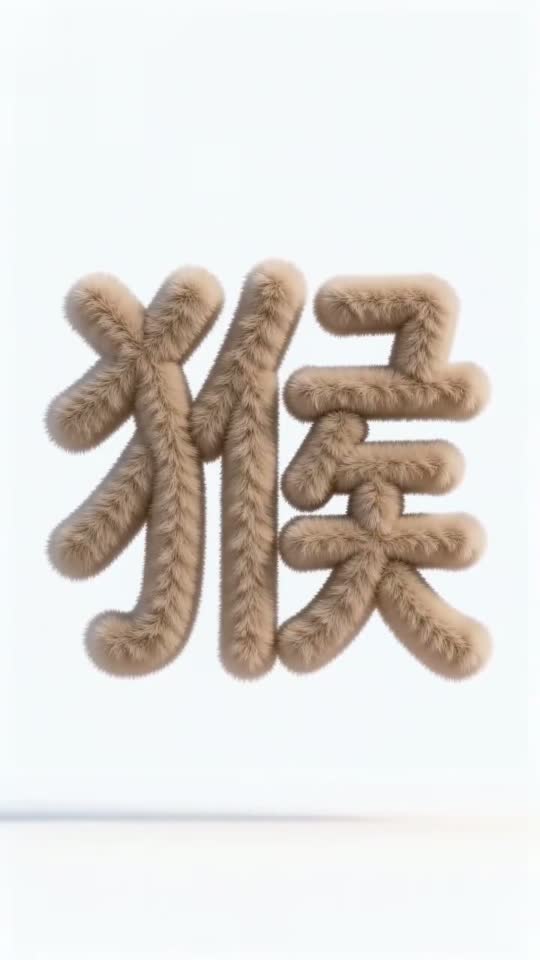 The character 猴 as it appears at the end of its animation