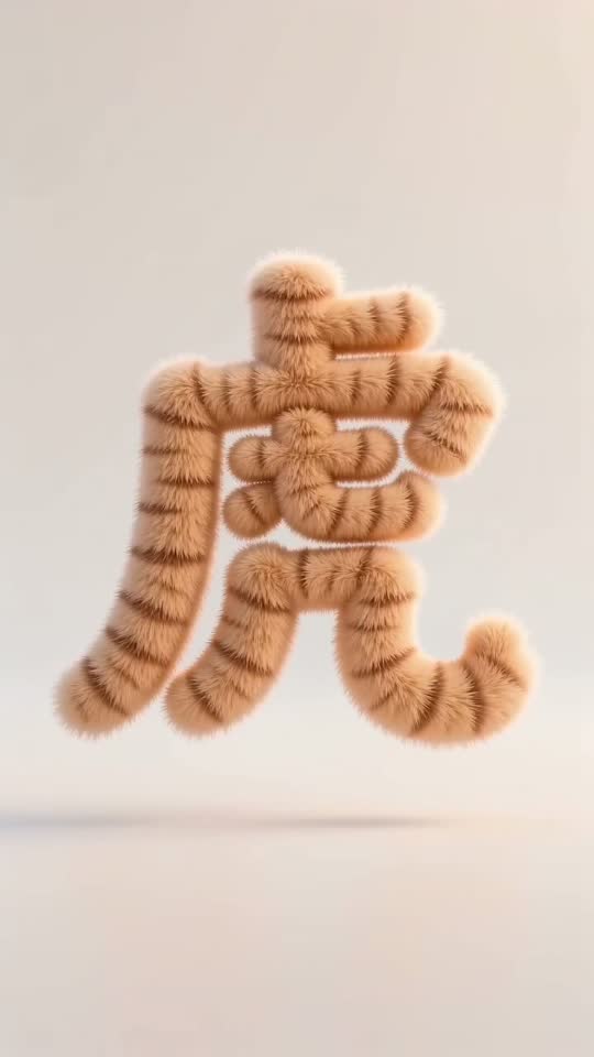 The character 虎 as it appears at the end of its animation