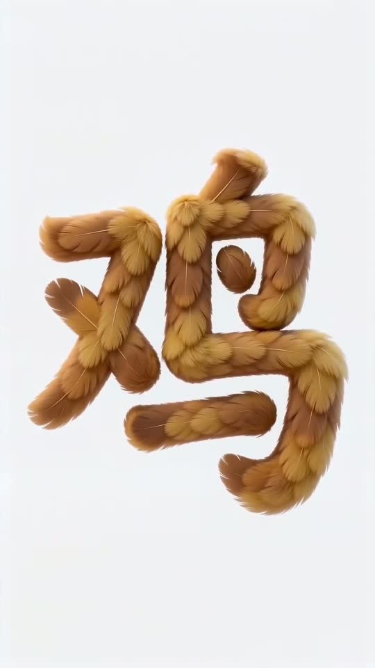 The character 鸡 as it appears at the end of its animation