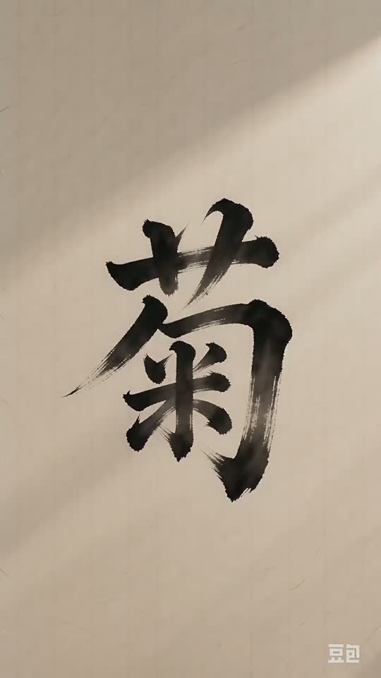The character 菊 as it appears at the end of its animation