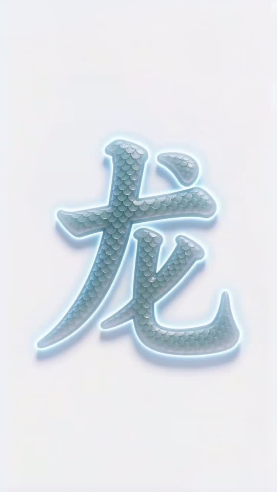 The character 龙 as it appears at the end of its animation
