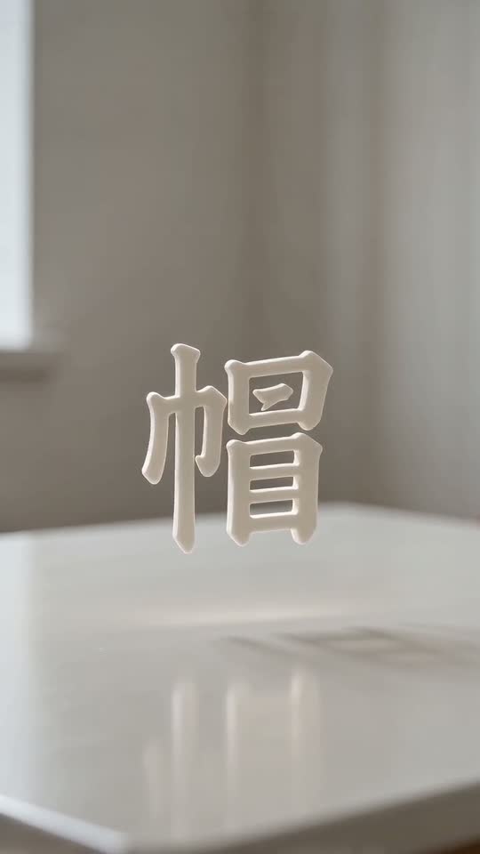 The character 帽 as it appears at the end of its animation