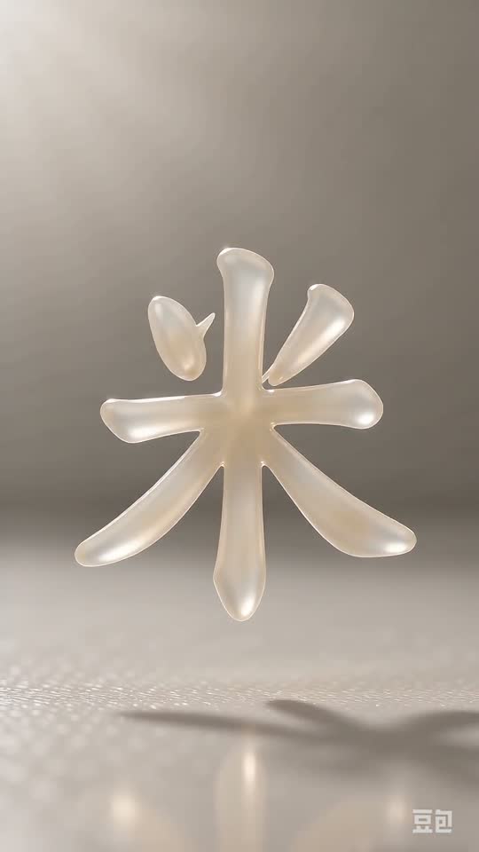 The character 米 as it appears at the end of its animation