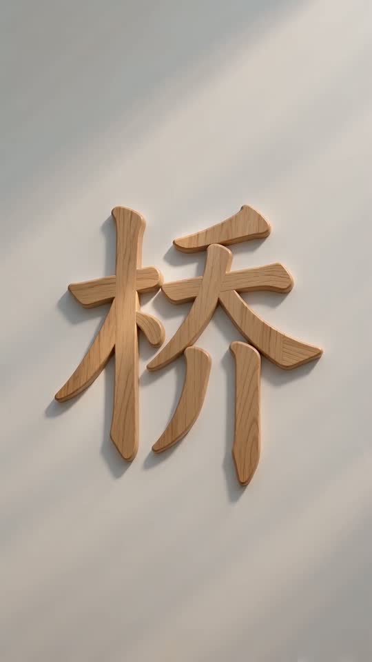 The character 桥 as it appears at the end of its animation