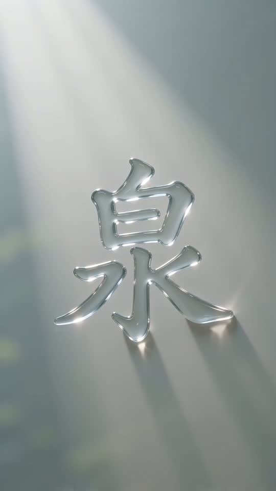 The character 泉 as it appears at the end of its animation