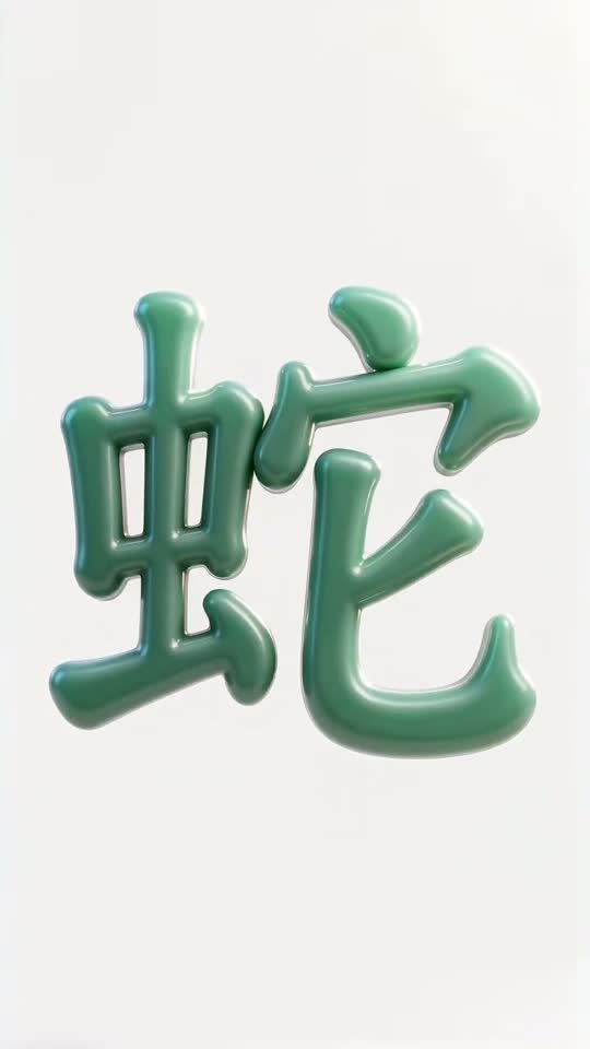 The character 蛇 as it appears at the end of its animation