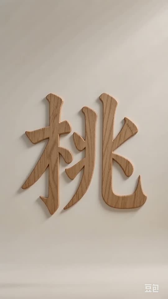 The character 桃 as it appears at the end of its animation