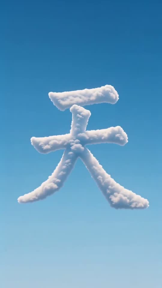 The character 天 as it appears at the end of its animation