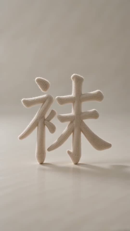 The character 袜 as it appears at the end of its animation