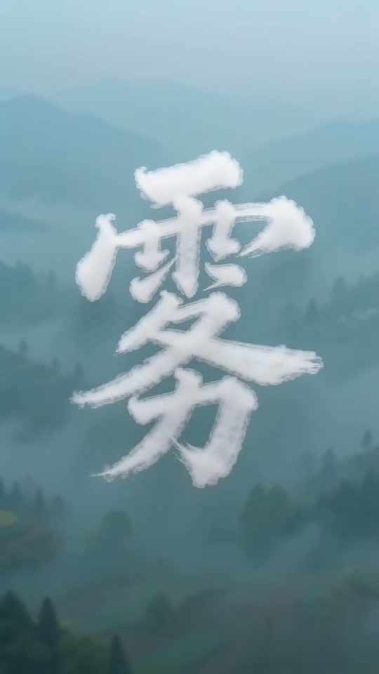 The character 雾 as it appears at the end of its animation