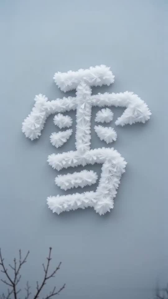 The character 雪 as it appears at the end of its animation