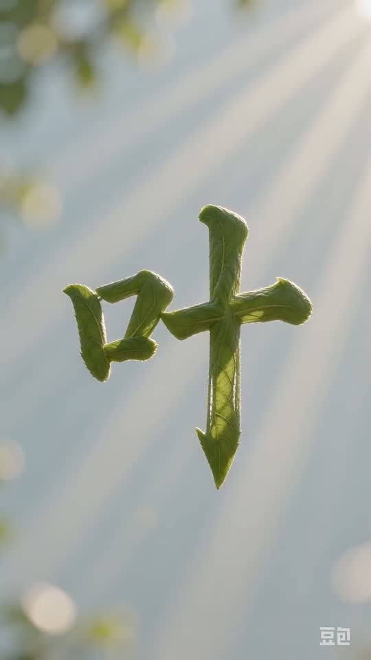 The character 叶 as it appears at the end of its animation