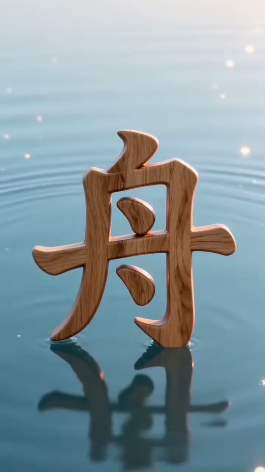The character 舟 as it appears at the end of its animation