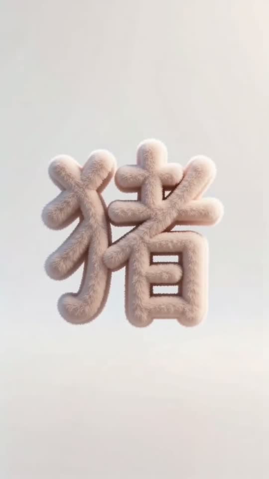 The character 猪 as it appears at the end of its animation