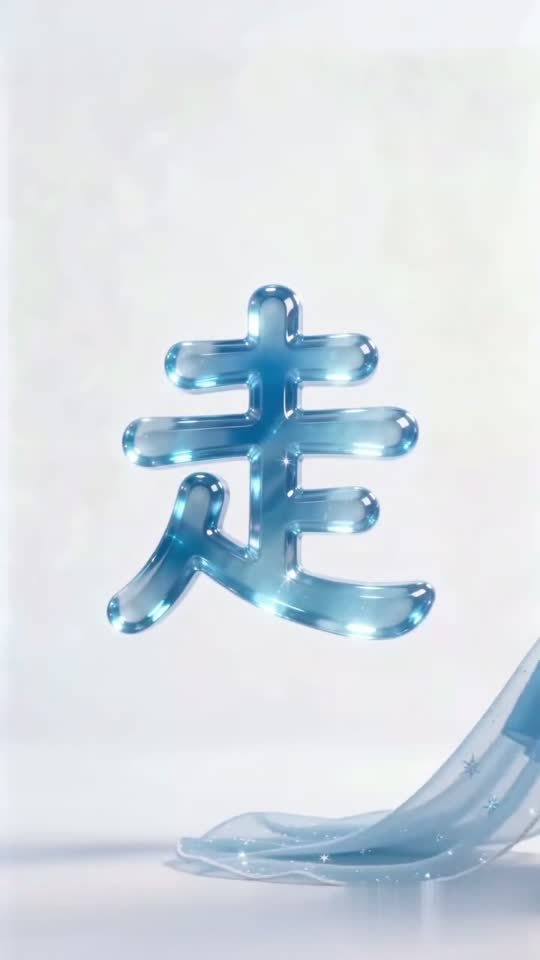 The character 走 as it appears at the end of its animation
